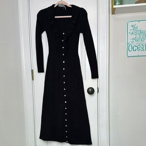 26 International Black Buttoned Sheath Dress